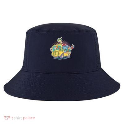 Funny Cool Back to School Animals School Bus Cool Comfort Performance Bucket Hat