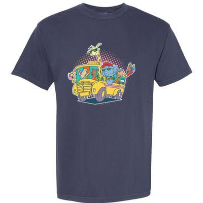 Funny Cool Back to School Animals School Bus Garment-Dyed Heavyweight T-Shirt