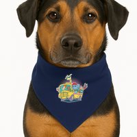 Funny Cool Back to School Animals School Bus USA-Made Doggie Bandana