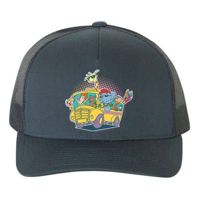 Funny Cool Back to School Animals School Bus Yupoong Adult 5-Panel Trucker Hat