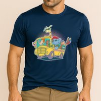 Funny Cool Back to School Animals School Bus Cooling Performance Crew T-Shirt