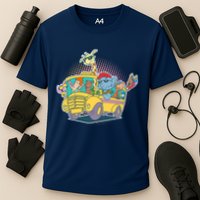 Funny Cool Back to School Animals School Bus Cooling Performance Crew T-Shirt