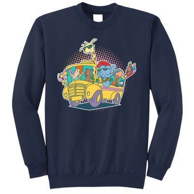 Funny Cool Back to School Animals School Bus Sweatshirt