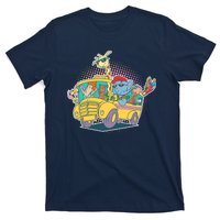 Funny Cool Back to School Animals School Bus T-Shirt