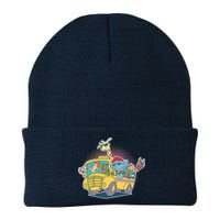 Funny Cool Back to School Animals School Bus Knit Cap Winter Beanie