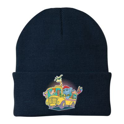 Funny Cool Back to School Animals School Bus Knit Cap Winter Beanie