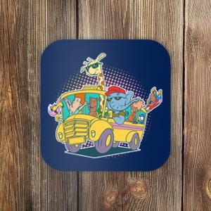 Funny Cool Back to School Animals School Bus Coaster