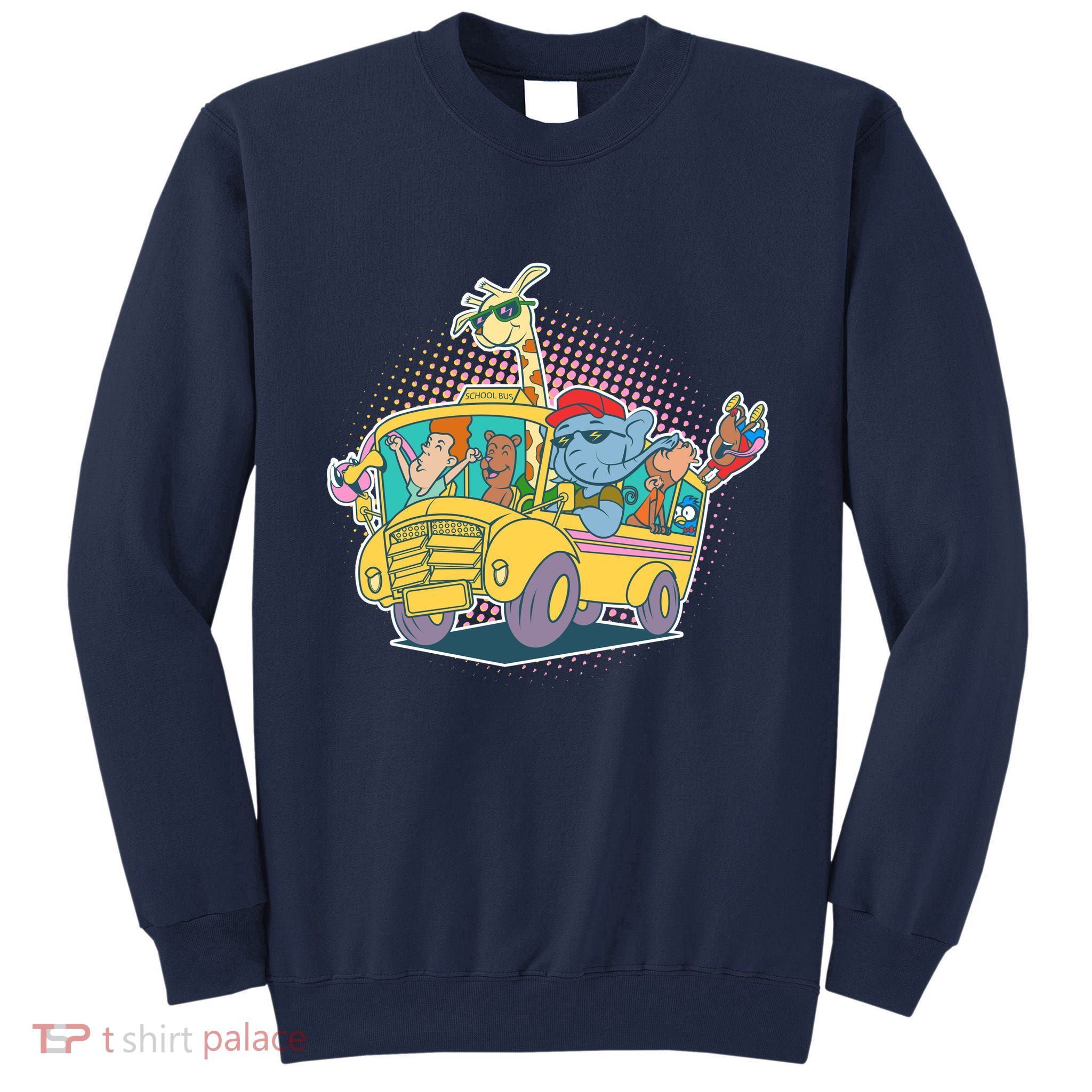 Funny Cool Back to School Animals School Bus Tall Sweatshirt