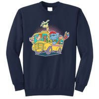 Funny Cool Back to School Animals School Bus Tall Sweatshirt