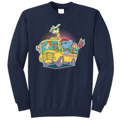 Funny Cool Back to School Animals School Bus Tall Sweatshirt