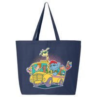 Funny Cool Back to School Animals School Bus 25L Jumbo Tote