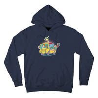 Funny Cool Back to School Animals School Bus Tall Hoodie