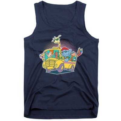 Funny Cool Back to School Animals School Bus Tank Top