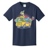 Funny Cool Back to School Animals School Bus Kids T-Shirt