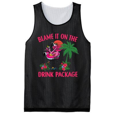 Flamingo Cruise Blame It on the Drink Package Drinking Booze Mesh Reversible Basketball Jersey Tank