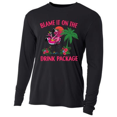 Flamingo Cruise Blame It on the Drink Package Drinking Booze Cooling Performance Long Sleeve Crew