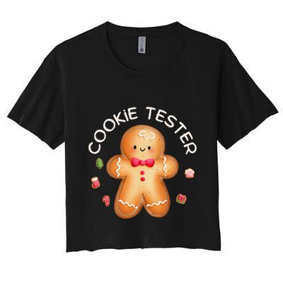 Funny Christmas Baking Team Cookie Tester Taster Baking Crew Crop Top