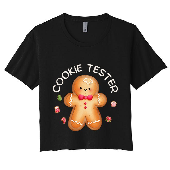 Funny Christmas Baking Team Cookie Tester Taster Baking Crew Crop Top