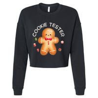 Funny Christmas Baking Team Cookie Tester Taster Baking Crew Cropped Pullover Crew