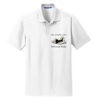 Funny Cat Book Life Is Better With Cats And Books Dry Zone Grid Polo