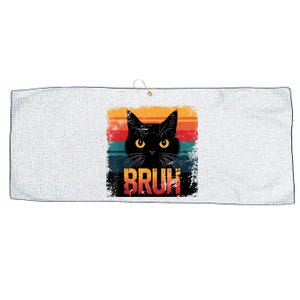 Funny Cat Bruh For Teens Boy Girl Women Meme Graphic Large Microfiber Waffle Golf Towel