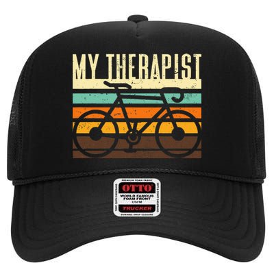 Funny Cycling Bicycle High Crown Mesh Back Trucker Hat