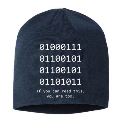 Funny Computer Binary Code Programmer Developer Geek Gift Sustainable Beanie