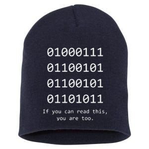 Funny Computer Binary Code Programmer Developer Geek Gift Short Acrylic Beanie