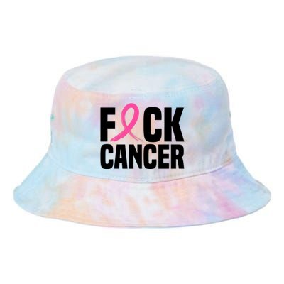 Fuck Cancer Breast Cancer Awareness Gift Retro Distressed Tie Dye Newport Bucket Hat