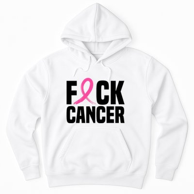Fuck Cancer Breast Cancer Awareness Gift Retro Distressed Hoodie