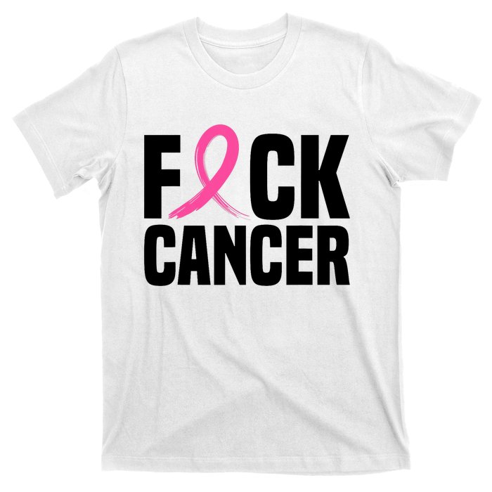 Fuck Cancer Breast Cancer Awareness Gift Retro Distressed T-Shirt