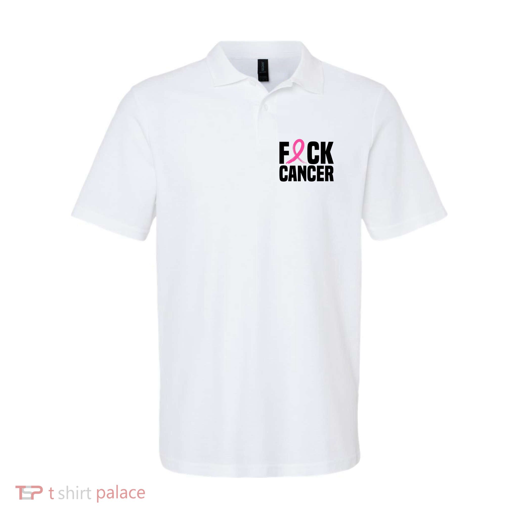 Fuck Cancer Breast Cancer Awareness Gift Retro Distressed Polo