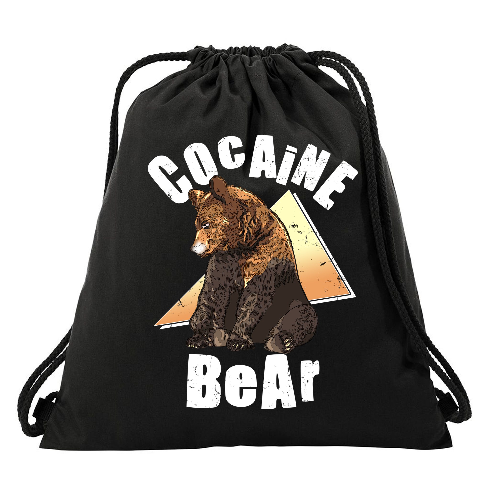 Funny Cocaine Bear Drawstring Bag