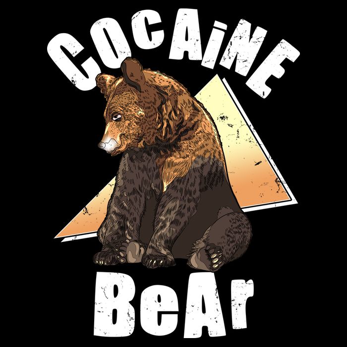 Funny Cocaine Bear Drawstring Bag