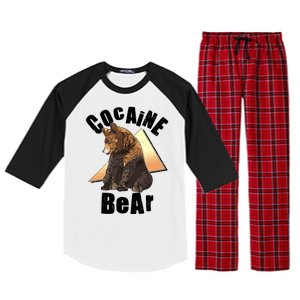 Funny Cocaine Bear Raglan Sleeve Pajama Set