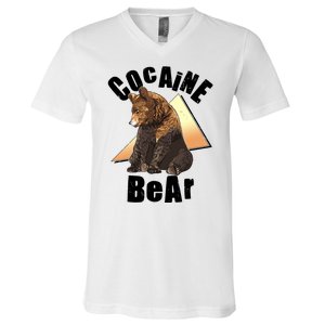 Funny Cocaine Bear V-Neck T-Shirt