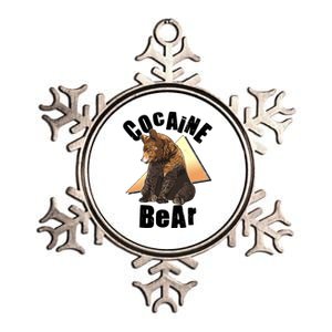 Funny Cocaine Bear Metallic Star Ornament