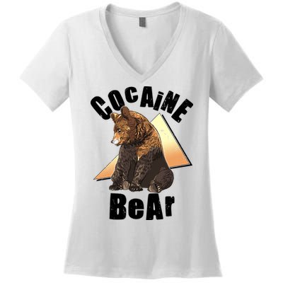 Funny Cocaine Bear Women's V-Neck T-Shirt