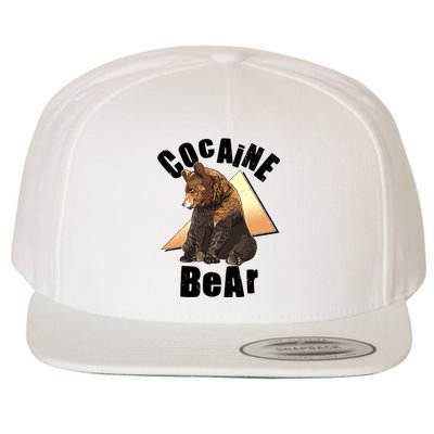 Funny Cocaine Bear Wool Snapback Cap