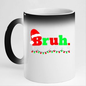 Funny Christmas Bruh 11oz Black Color Changing Mug