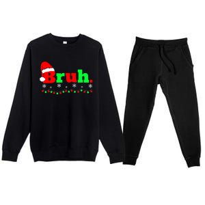 Funny Christmas Bruh Premium Crewneck Sweatsuit Set