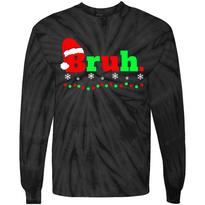 Funny Christmas Bruh Tie-Dye Long Sleeve Shirt