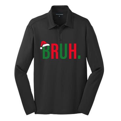 Funny Christmas Bruh Xmas  Silk Touch Performance Long Sleeve Polo