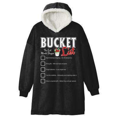 Funny Christmas Bucket List Design Xmas Holiday Humor Hooded Wearable Blanket