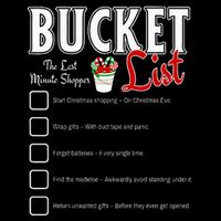 Funny Christmas Bucket List Design Xmas Holiday Humor Button
