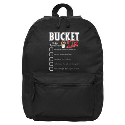 Funny Christmas Bucket List Design Xmas Holiday Humor 16 in Basic Backpack