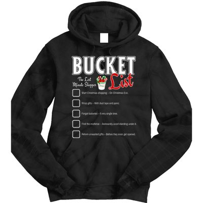 Funny Christmas Bucket List Design Xmas Holiday Humor Tie Dye Hoodie