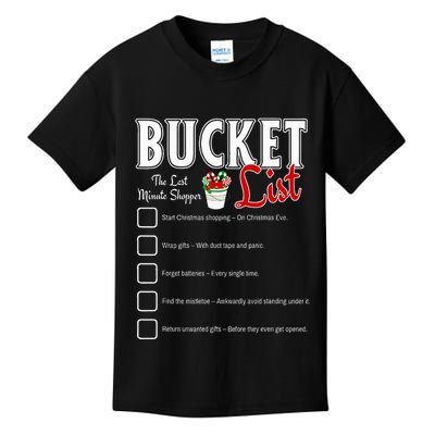 Funny Christmas Bucket List Design Xmas Holiday Humor Kids T-Shirt