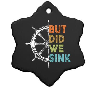 Funny Cruise But Did We Sink Pontoon Boat Captain Ceramic Star Ornament