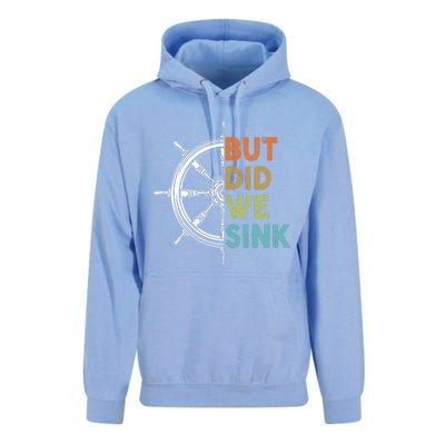 Funny Cruise But Did We Sink Pontoon Boat Captain Unisex Surf Hoodie